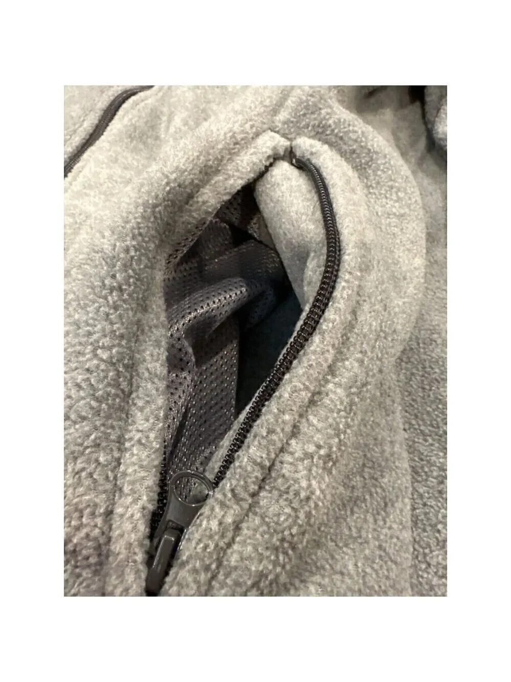 Fleece Zipper Jacket Coat Grey Mens 2XL Foundry Supply Zip Pockets Gorpcore